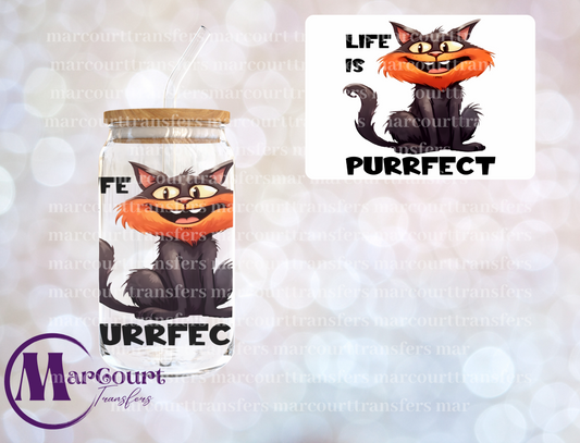 LIFE IS PURRFECT-DECAL-UV DTF CUP WRAP