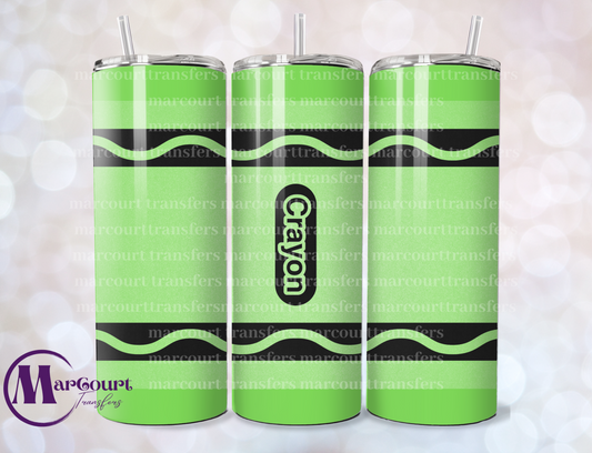 LIME GREEN CRAYON-SKINNY TUMBLER TRANSFER