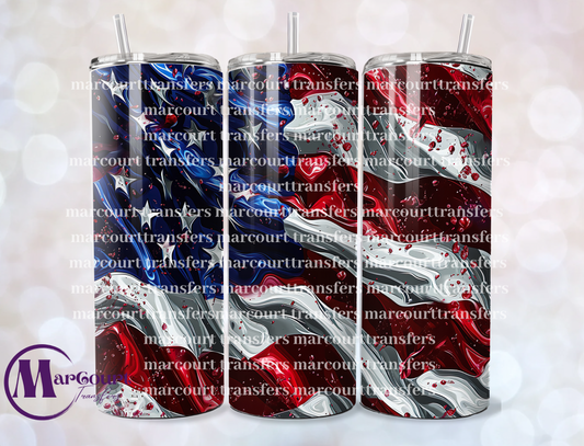 LIQUID AMERICAN FLAG-SKINNY TUMBLER TRANSFER