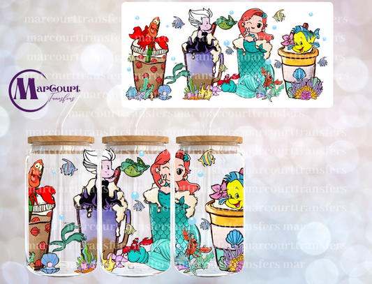 LITTLE MERMAID CUPS-16 0Z-UV DTF CUP WRAP