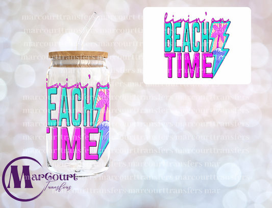 LIVING ON BEACH TIME-DECAL-UV DTF CUP WRAP