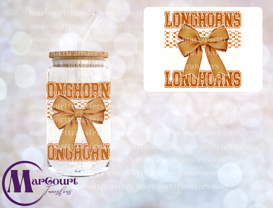 LONGHORNS BOW-DECAL-UV DTF CUP WRAP