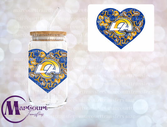 LOS ANGELES RAMS HEART DECAL-UV DTF CUP WRAP