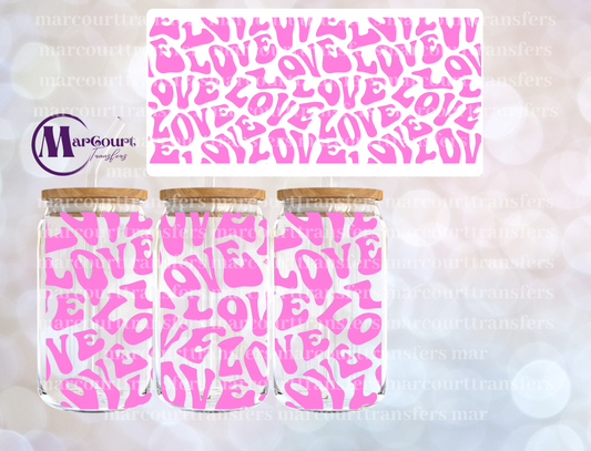 LOVE (PINK)-16 0Z-UV DTF CUP WRAP