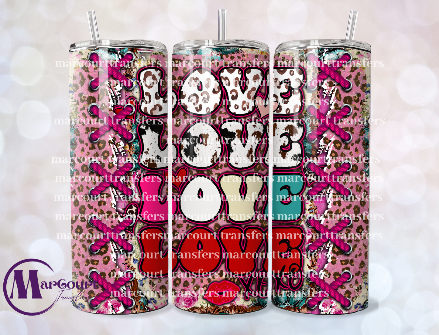 LOVE LOVE LOVE WESTERN-20 OZ-UV DTF CUP WRAP