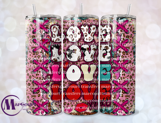 LOVE LOVE LOVE WESTERN-20-SKINNY TUMBLER TRANSFER (SUBLIMATION) (Copy)