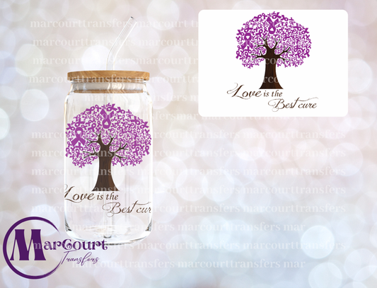 LOVE IS THE BEST CURE ALZHEIMER AWARENESS-DECAL-UV DTF CUP WRAP