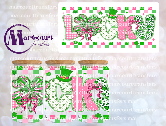 LUCKY CHECKERED BRUCH STROKE-16 0Z-UV DTF CUP WRAP