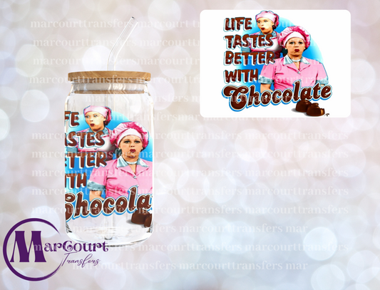 LUCY LIFE TASTES BETTER WITH CHOCOLATE -DECAL-UV DTF CUP WRAP