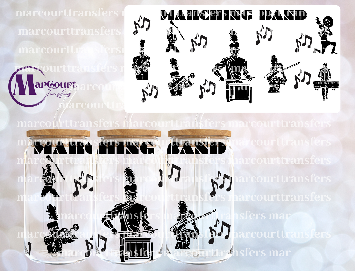 MARCHING BAND-16 0Z-UV DTF CUP WRAP