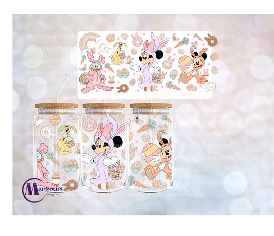 MICKEY AND MINNIE AND FRIENDS EASTER-16 0Z-UV DTF CUP WRAP