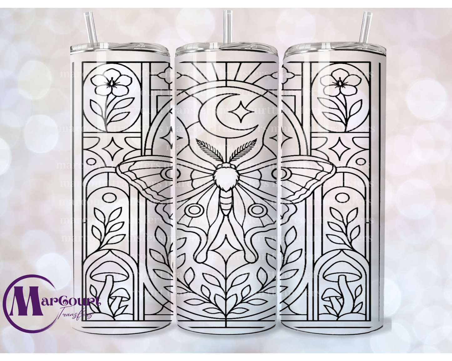 MOTH GLASS WINDOW-20 OZ-UV DTF CUP WRAP