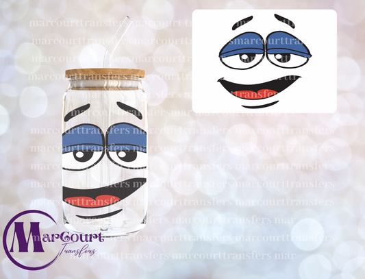 M&M BLUE FACE -DECAL-UV DTF CUP WRAP