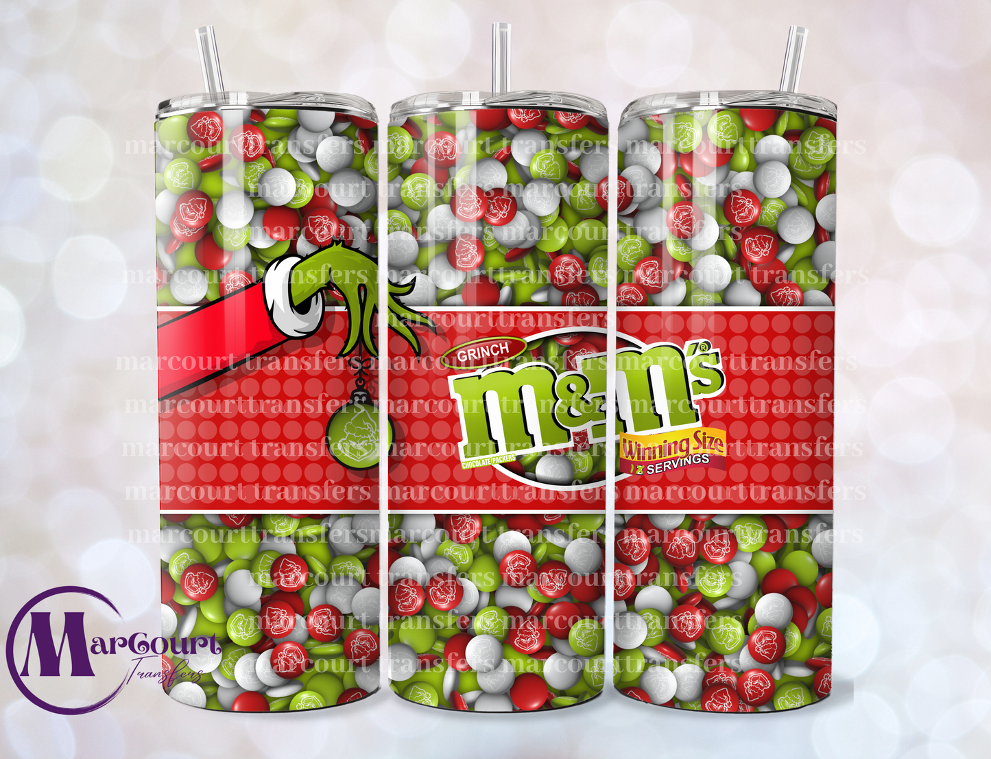 M&M GRINCH 20-SKINNY TUMBLER TRANSFER