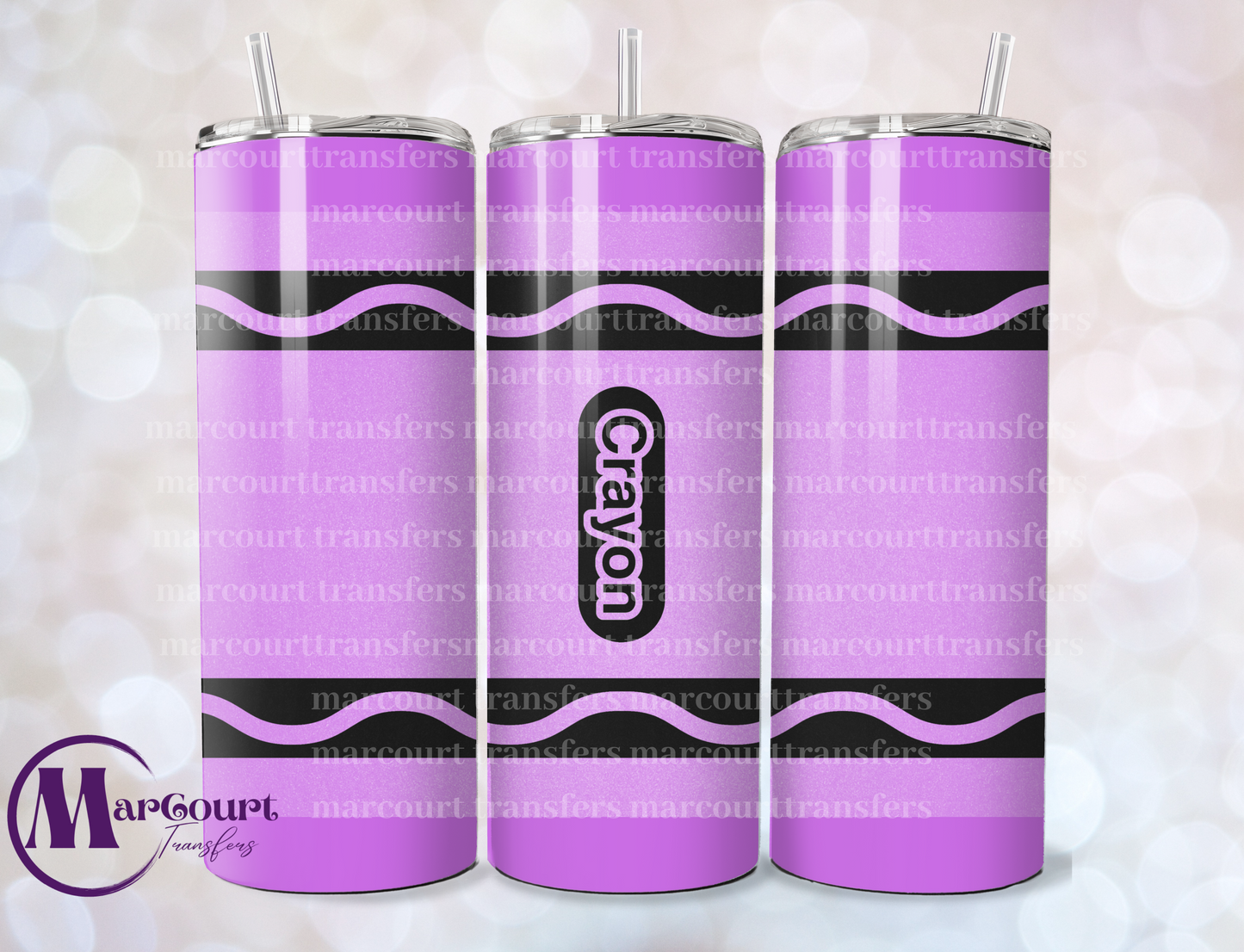 MAGENTA CRAYON-SKINNY TUMBLER TRANSFER