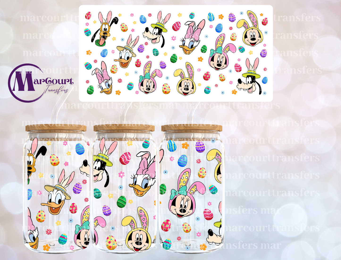 MAGICAL EASTER BUNNY CHARACTERS-16 0Z-UV DTF CUP WRAP