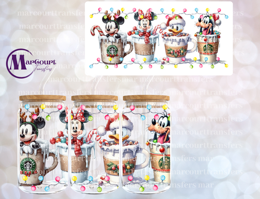 MAGICAL CHRISTMAS CHARACTER DRINKS-16 0Z-UV DTF CUP WRAP