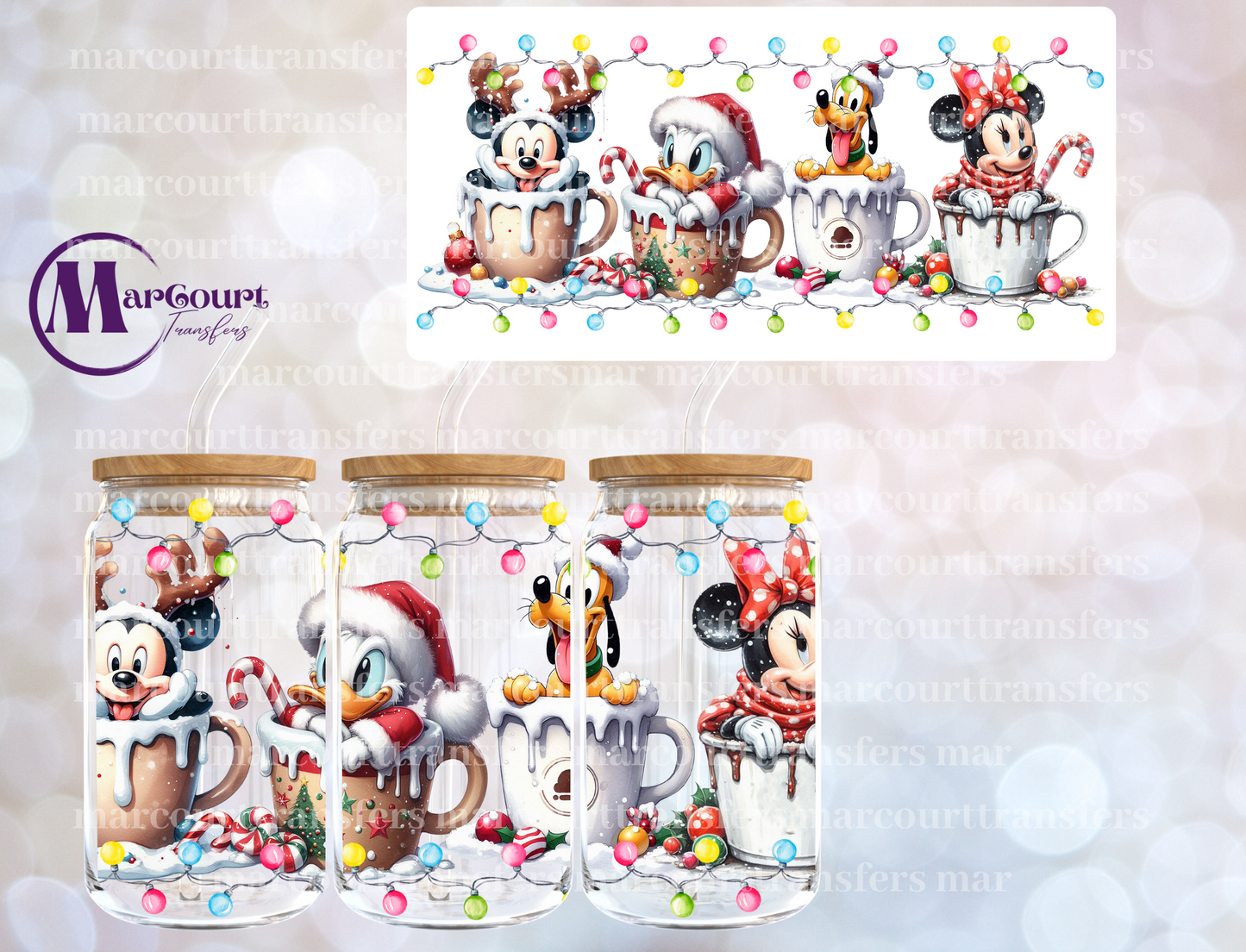 MAGICAL CHRISTMAS COCOA-16 0Z-UV DTF CUP WRAP