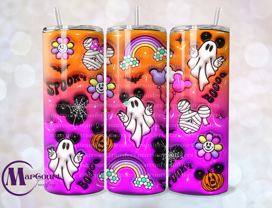 MAGICAL HALLOWEEN GHOSTS INFLATED-SKINNY TUMBLER TRANSFER