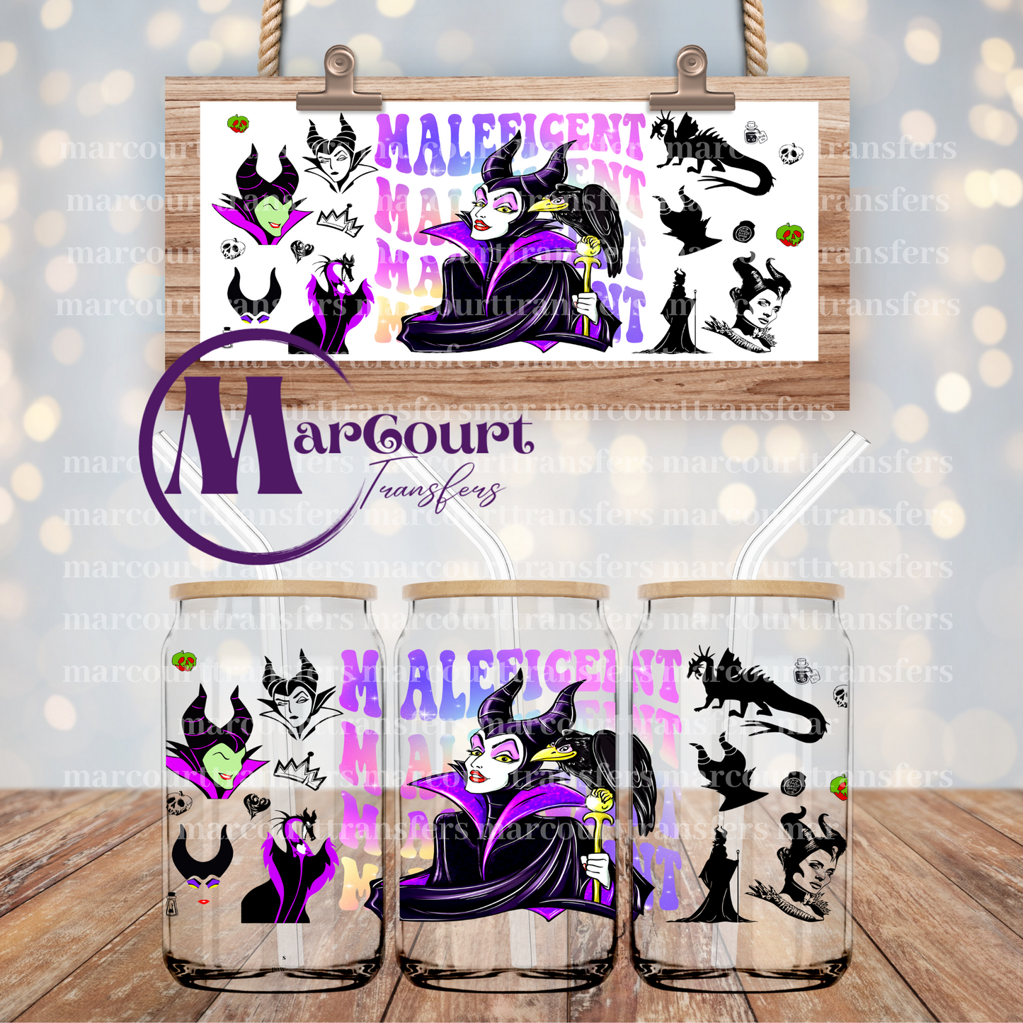 MALEFECENT-16 0Z-UV DTF CUP WRAP