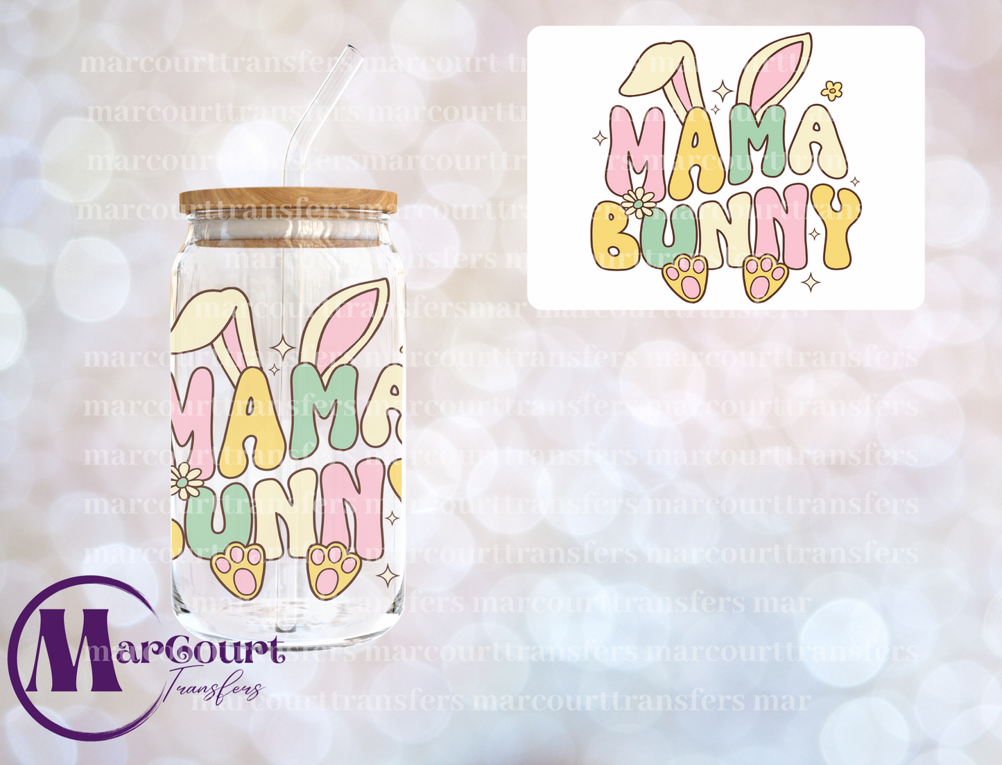 MAMA BUNNY-DECAL-UV DTF CUP WRAP