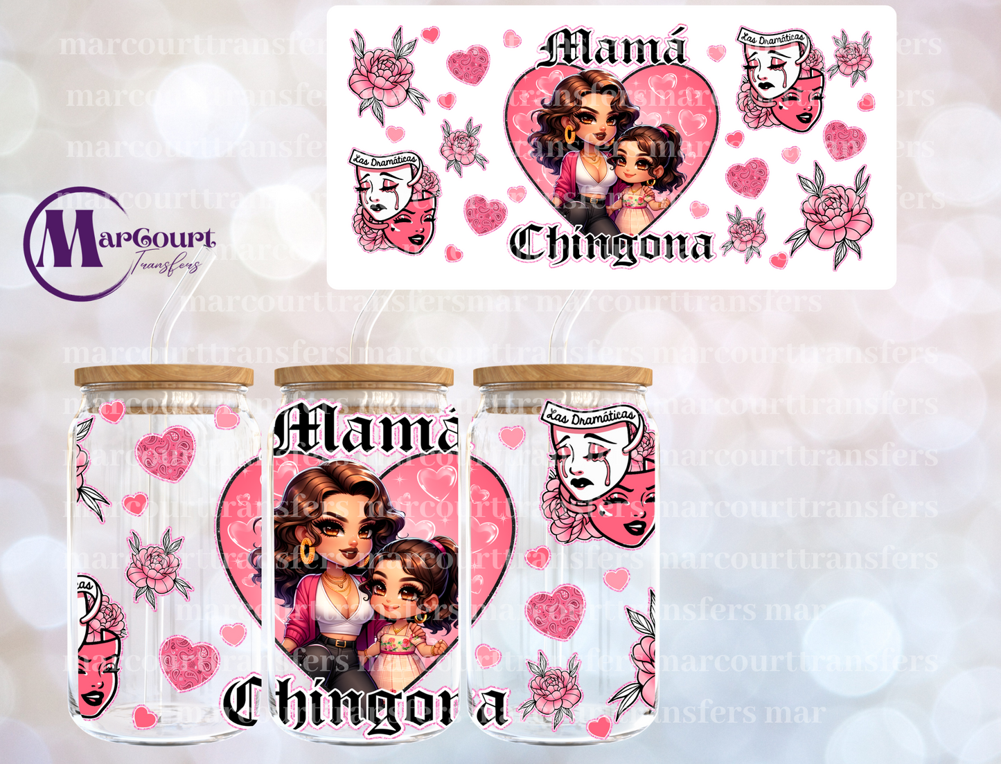 MAMA CHINGONA-16 0Z-UV DTF CUP WRAP