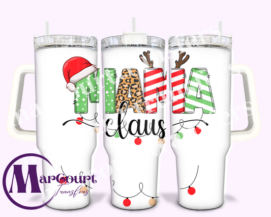 MAMA CLAUS-40 0Z-SUBLIMATION TUMBLER TRANSFER