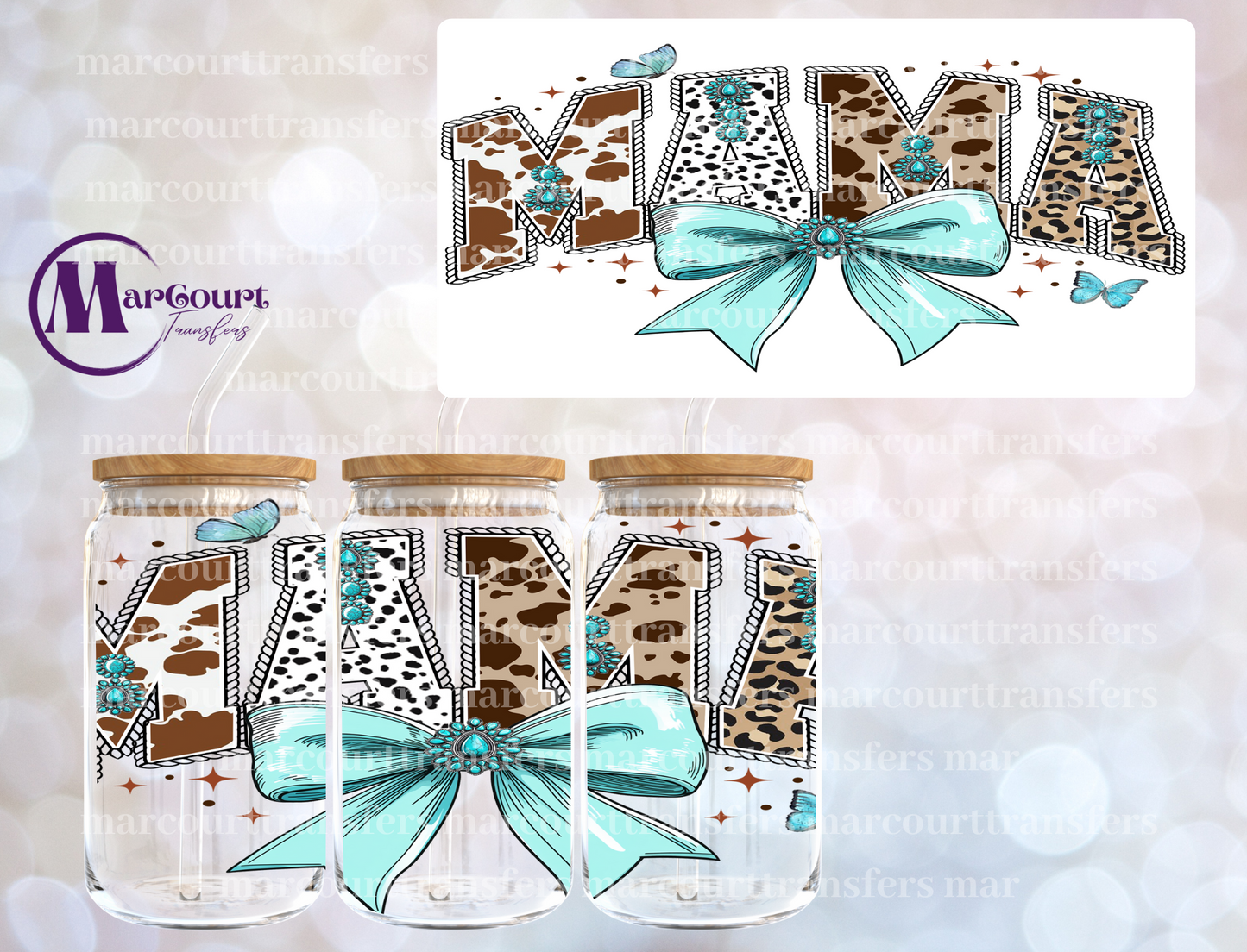 MAMA COQUETTE ANIMAL PRINT-16 0Z-UV DTF CUP WRAP