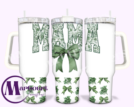 MAMA GREEN FLORAL-40 0Z-UV DTF CUP WRAP