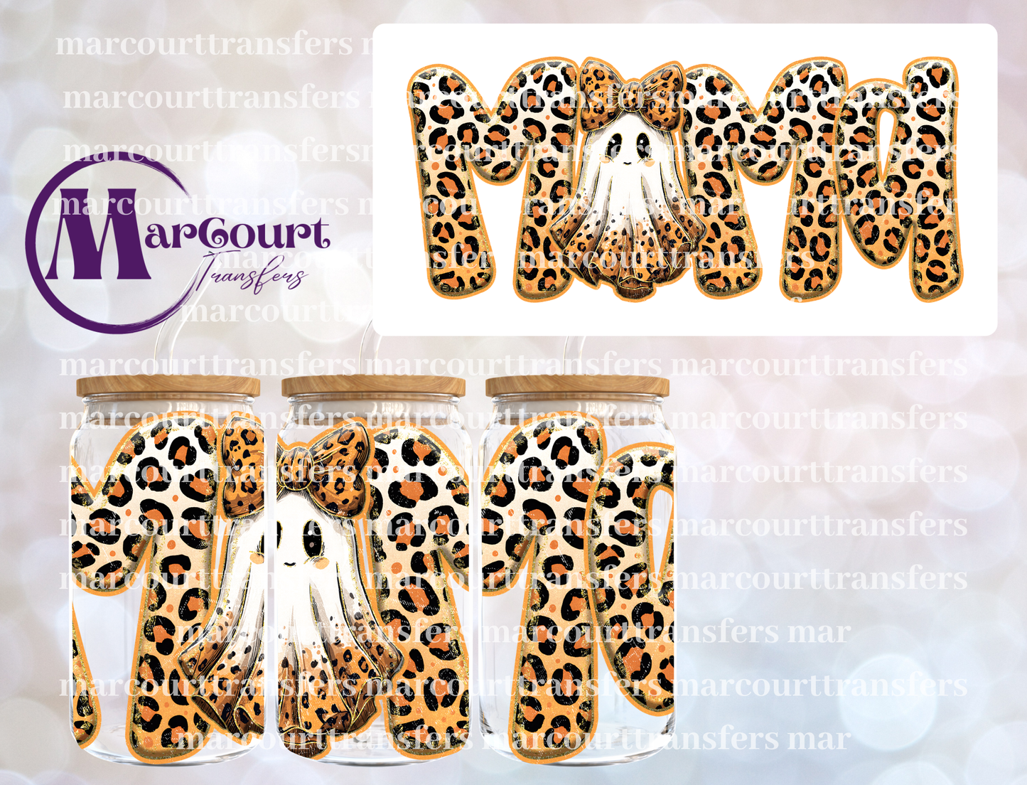 MAMA LEOPARD GHOST-16 0Z-UV DTF CUP WRAP