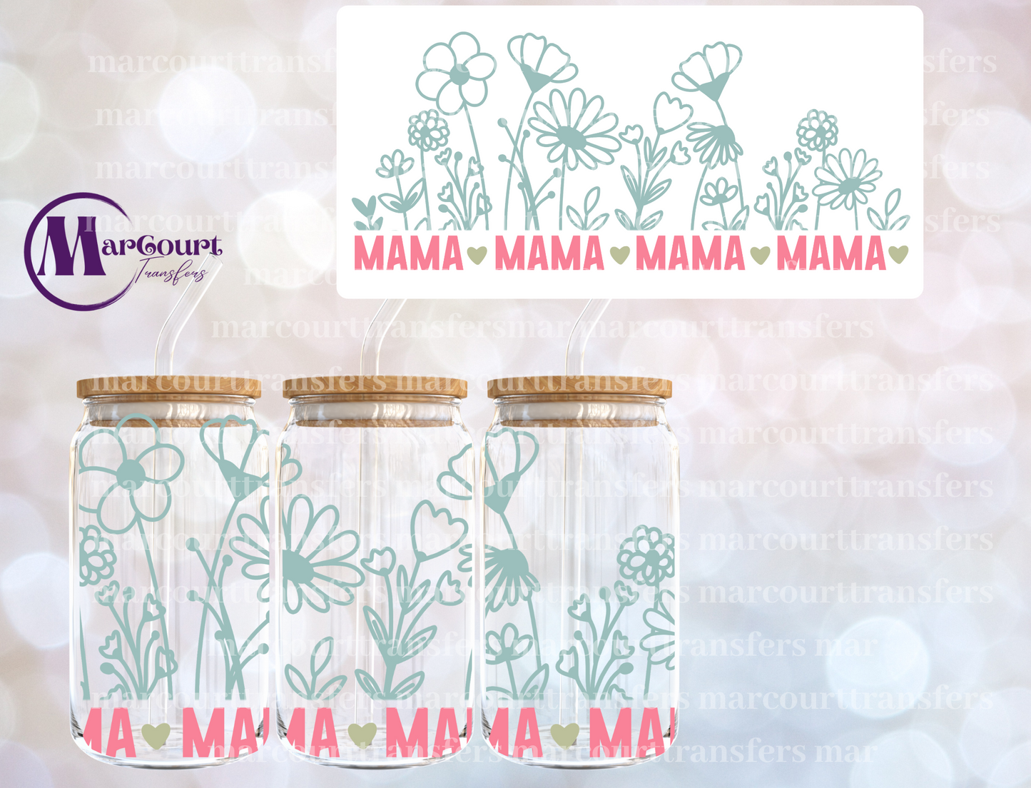 MAMA MAMA MAMA MAMA WILDFLOWERS-16 0Z-UV DTF CUP WRAP