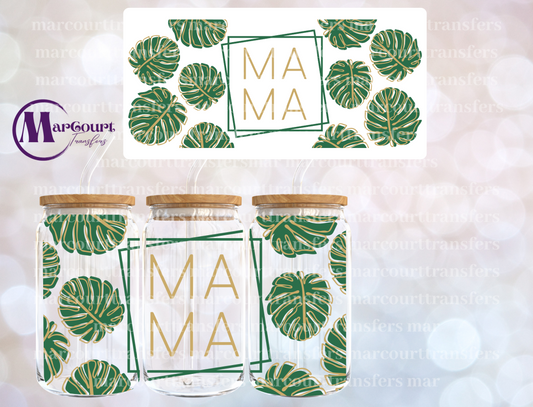 MAMA MONSTERA-16 0Z-UV DTF CUP WRAP