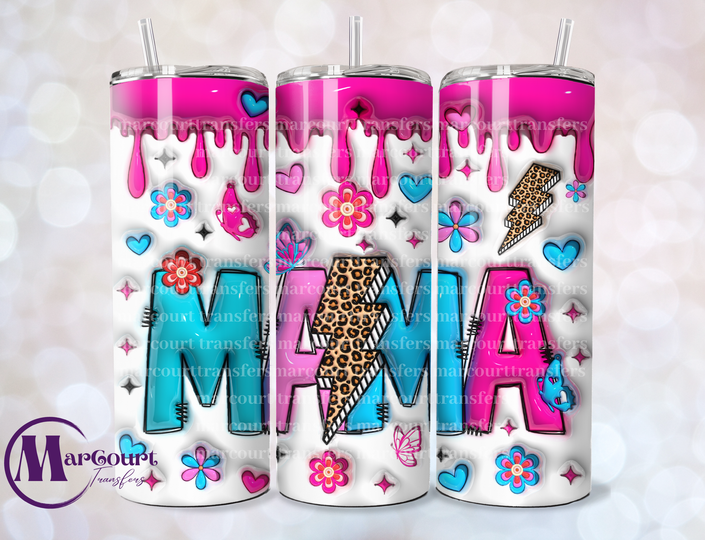 MAMA THUNDERBOLT-SKINNY TUMBLER TRANSFER