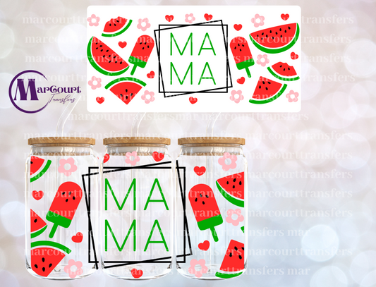 MAMA WATERMELONS-16 0Z-UV DTF CUP WRAP