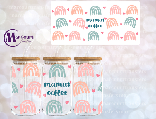 MAMAS COFFEE RETRO RAINBOW -16 0Z-UV DTF CUP WRAP