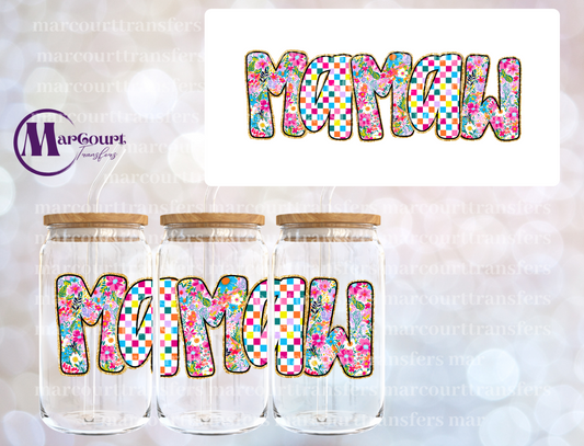 MAMAW PINK MULTI COLOR-16 0Z-UV DTF CUP WRAP