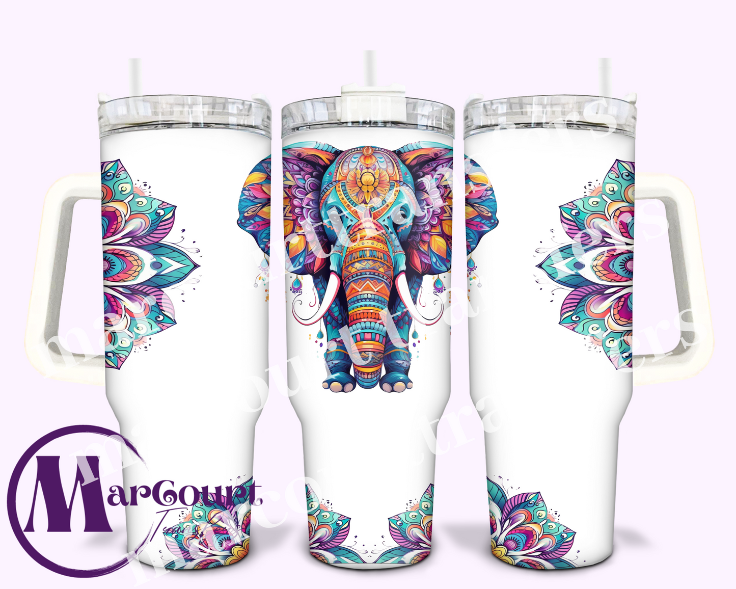 MANDALA ELEPHANT-40 0Z-UV DTF CUP WRAP