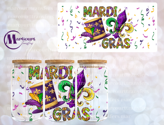 MARDI GRAS PARTY-16 0Z-UV DTF CUP WRAP