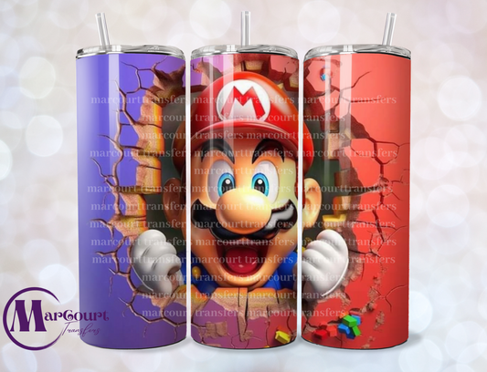 SUPER MARIO 3 D CRASHING THRU-SKINNY TUMBLER TRANSFER