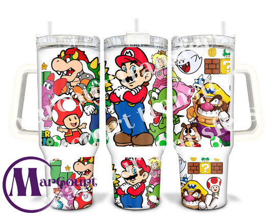 MARIO BROS-40 0Z-UV DTF CUP WRAP