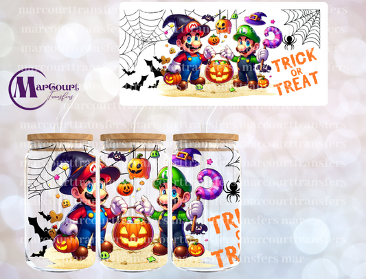 MARIO AND LUIGI HALLOWEEN-16 0Z-UV DTF CUP WRAP