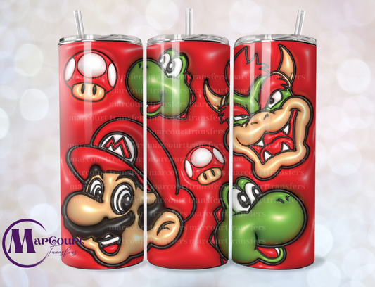 MARIO BROS INFLATED-SKINNY TUMBLER TRANSFER