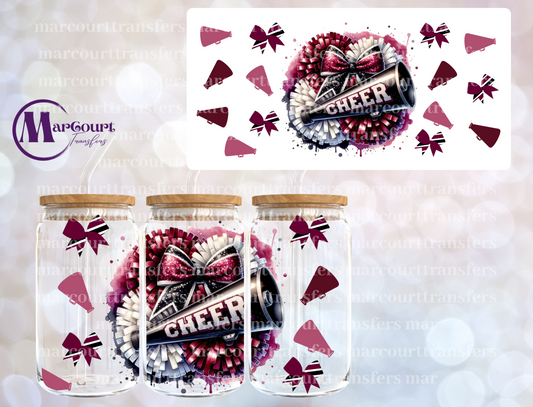 MAROON CHEER-16 0Z-UV DTF CUP WRAP