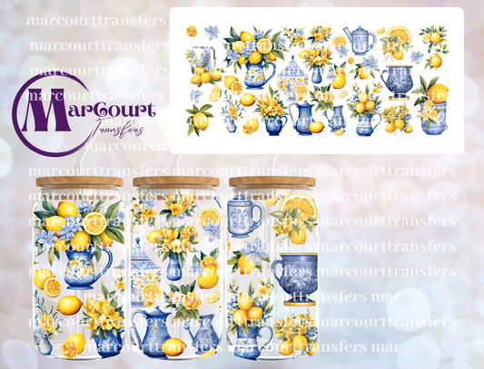 MEDITERRANIAN LEMONS-16 0Z-UV DTF CUP WRAP
