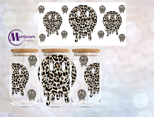 CHEETAH MELTING SMILEYS-16 0Z-UV DTF CUP WRAP