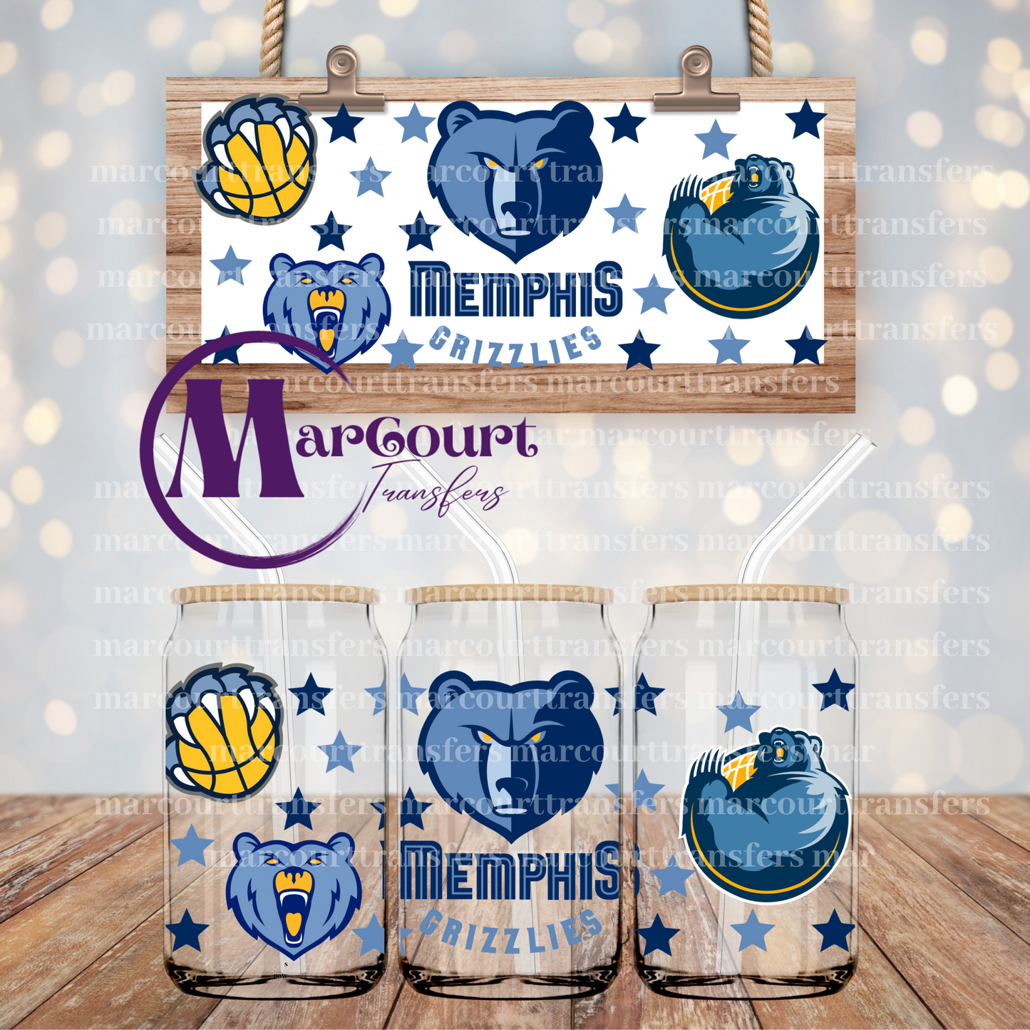 MEMPHIS GRIZZLIES-16 0Z-UV DTF CUP WRAP