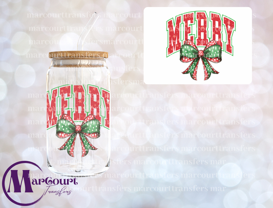 MERRY BOW-DECAL-UV DTF CUP WRAP