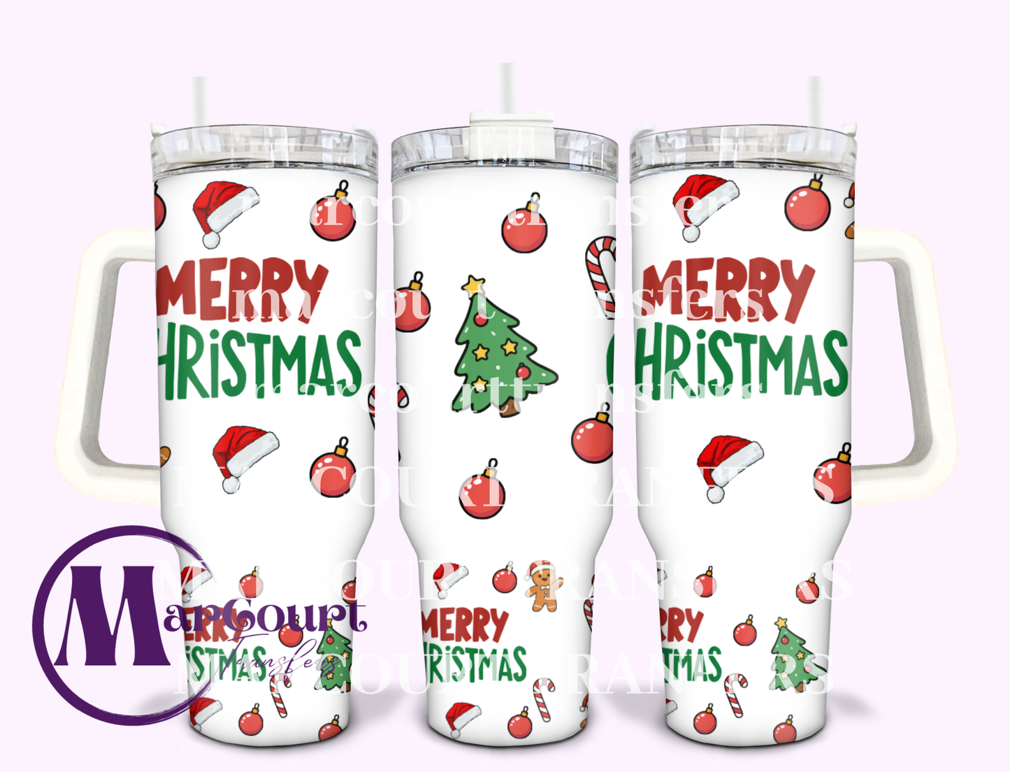 MERRY CHRISTMAS 40-40 0Z-UV DTF CUP WRAP