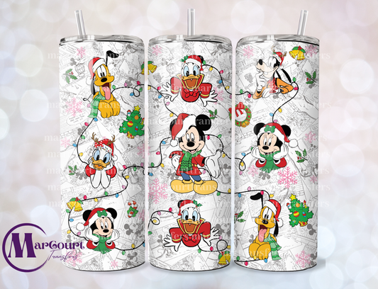 MERRY CHRISTMAS LIGHTS-SKINNY TUMBLER TRANSFER