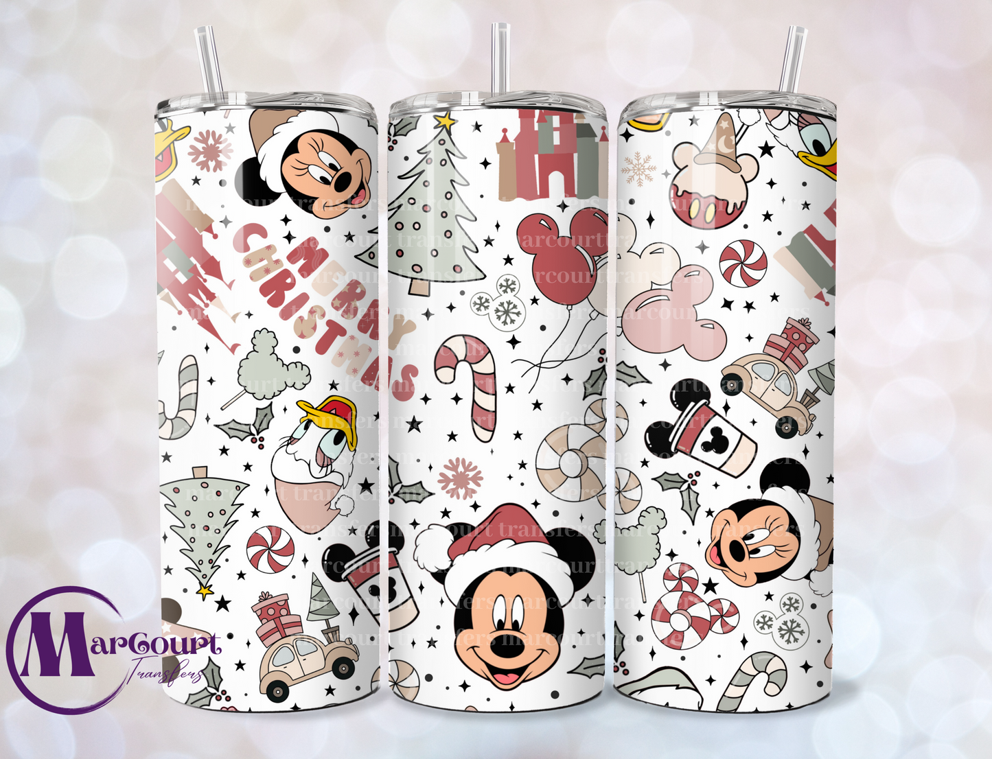 MERRY CHRISTMAS MICKEY-20 0Z-UV DTF CUP WRAP